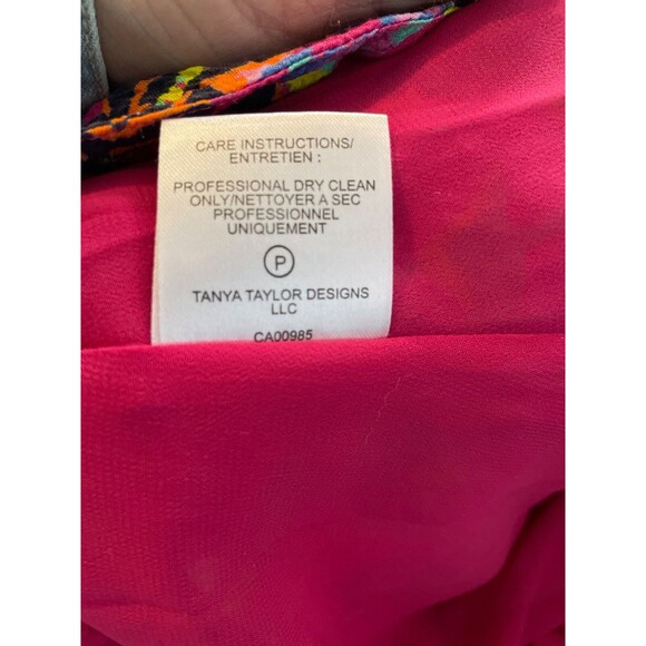 Tanya Taylor Nat Women’s Silk Mini Dress size 2 NWOT V-Neck Hot Pink Floral $495 - Picture 11 of 12